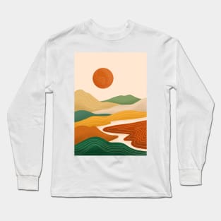 Modern Earthy Tones Mountains 17 Long Sleeve T-Shirt